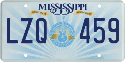 MS license plate LZQ459