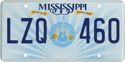MS license plate LZQ460