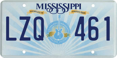 MS license plate LZQ461