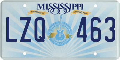 MS license plate LZQ463