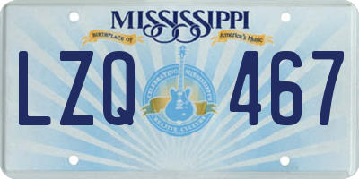 MS license plate LZQ467