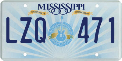 MS license plate LZQ471