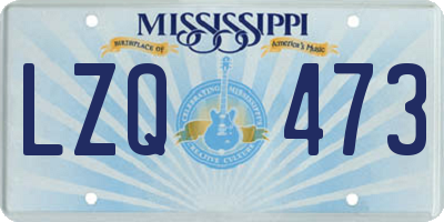 MS license plate LZQ473