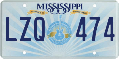 MS license plate LZQ474