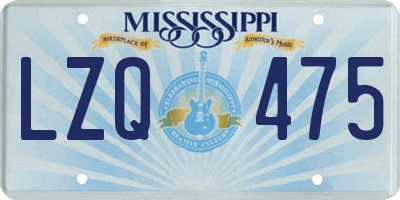 MS license plate LZQ475