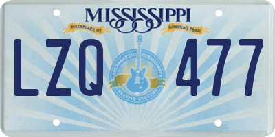 MS license plate LZQ477