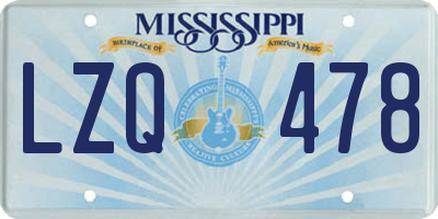 MS license plate LZQ478