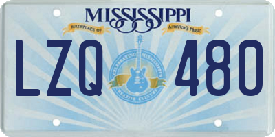 MS license plate LZQ480