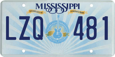 MS license plate LZQ481