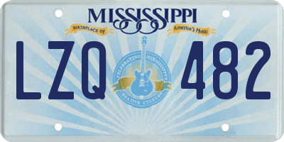 MS license plate LZQ482