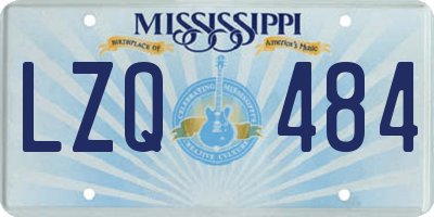 MS license plate LZQ484