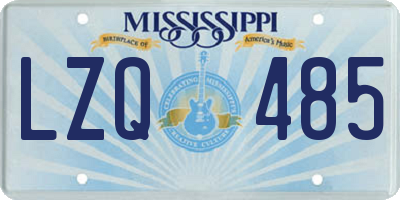 MS license plate LZQ485