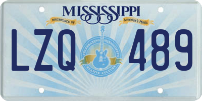 MS license plate LZQ489