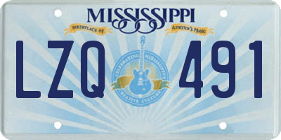 MS license plate LZQ491