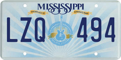MS license plate LZQ494