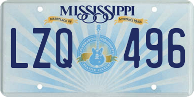 MS license plate LZQ496