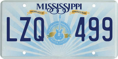 MS license plate LZQ499