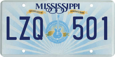 MS license plate LZQ501