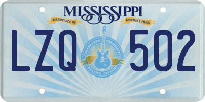 MS license plate LZQ502