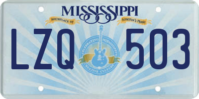 MS license plate LZQ503