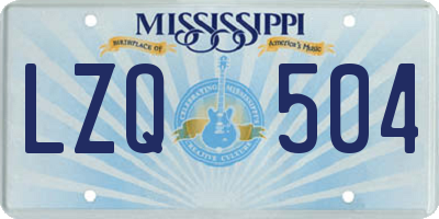 MS license plate LZQ504
