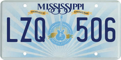 MS license plate LZQ506