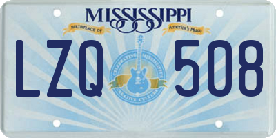 MS license plate LZQ508