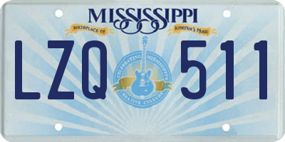 MS license plate LZQ511