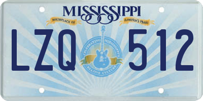 MS license plate LZQ512