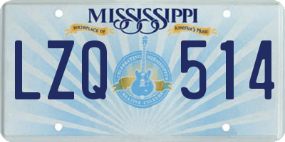 MS license plate LZQ514