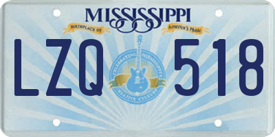 MS license plate LZQ518