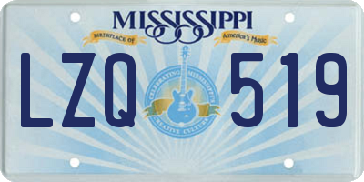 MS license plate LZQ519
