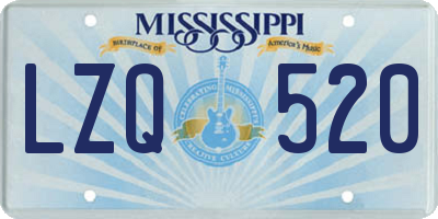 MS license plate LZQ520
