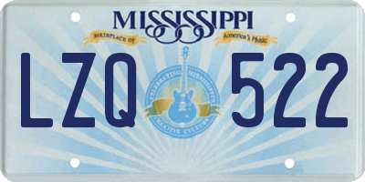 MS license plate LZQ522