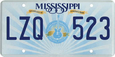 MS license plate LZQ523