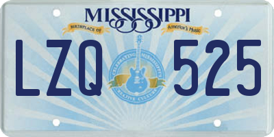 MS license plate LZQ525
