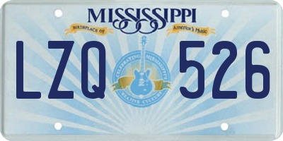 MS license plate LZQ526