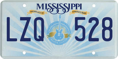 MS license plate LZQ528