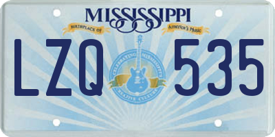 MS license plate LZQ535