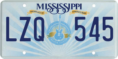MS license plate LZQ545