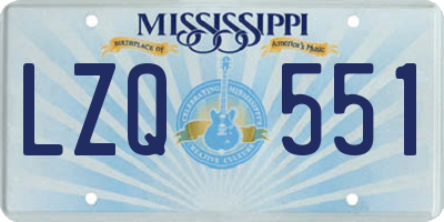 MS license plate LZQ551