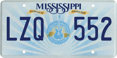 MS license plate LZQ552