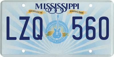 MS license plate LZQ560