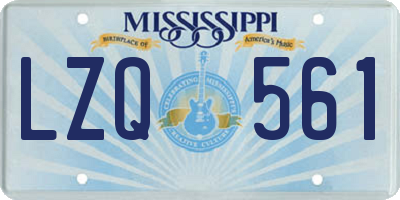 MS license plate LZQ561