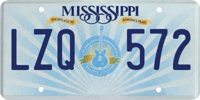 MS license plate LZQ572