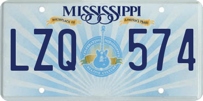MS license plate LZQ574