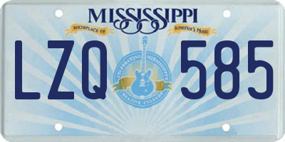 MS license plate LZQ585