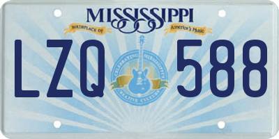 MS license plate LZQ588