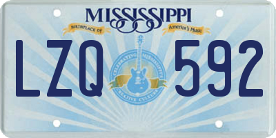 MS license plate LZQ592