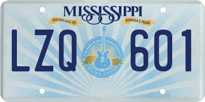 MS license plate LZQ601